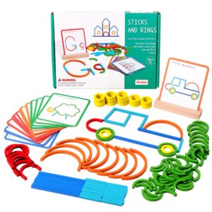 Wooden Sticks and Rings Shape Puzzle